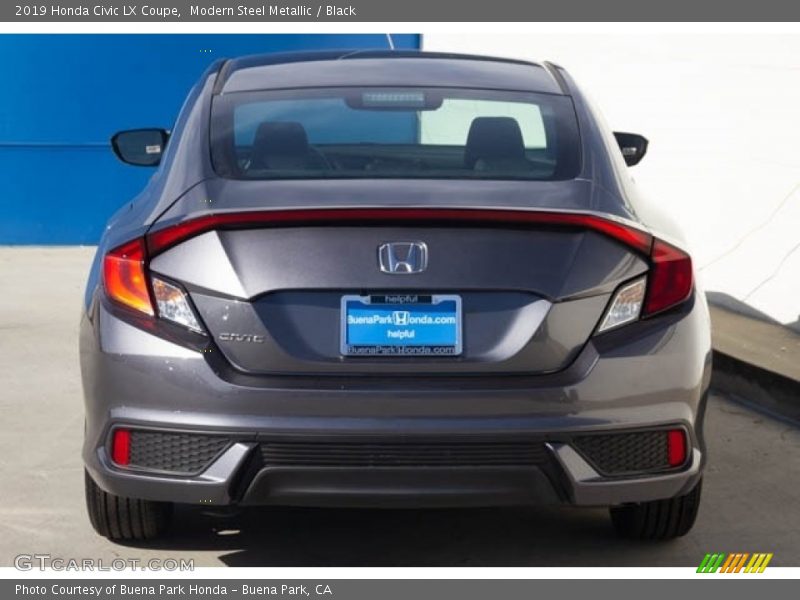 Modern Steel Metallic / Black 2019 Honda Civic LX Coupe