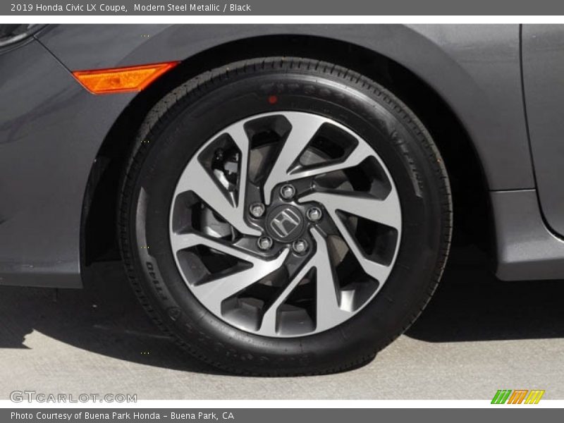Modern Steel Metallic / Black 2019 Honda Civic LX Coupe