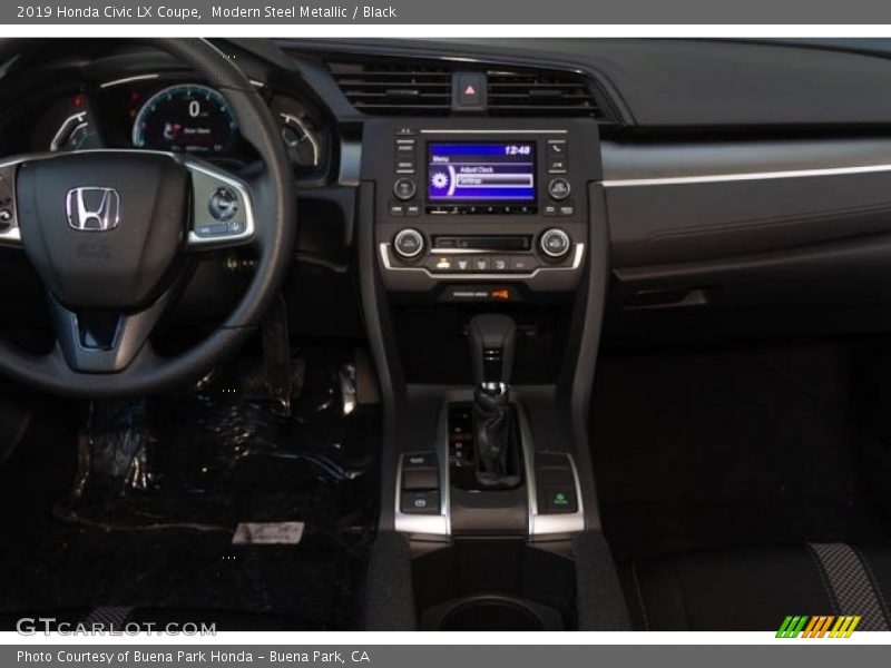 Modern Steel Metallic / Black 2019 Honda Civic LX Coupe