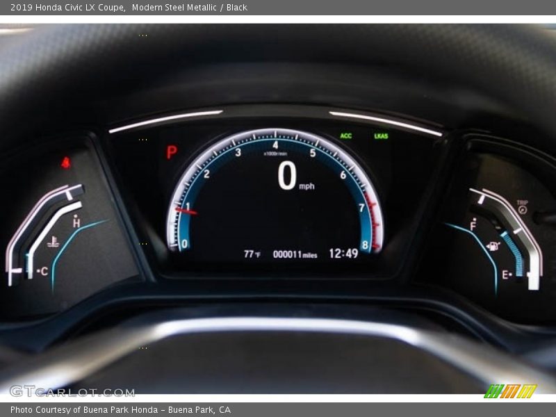 Modern Steel Metallic / Black 2019 Honda Civic LX Coupe