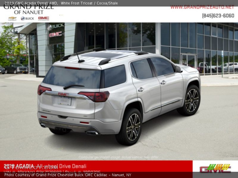 White Frost Tricoat / Cocoa/Shale 2019 GMC Acadia Denali AWD