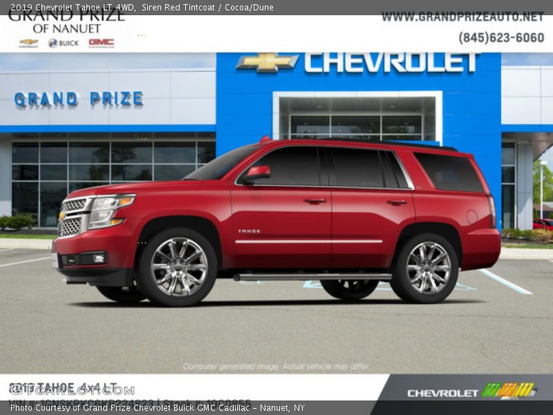 Siren Red Tintcoat / Cocoa/Dune 2019 Chevrolet Tahoe LT 4WD