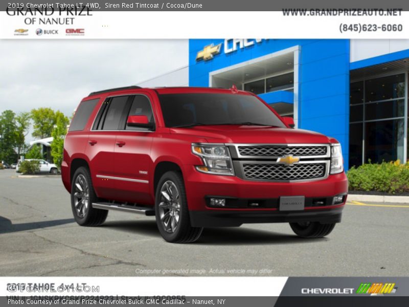 Siren Red Tintcoat / Cocoa/Dune 2019 Chevrolet Tahoe LT 4WD