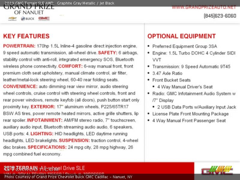 Graphite Gray Metallic / Jet Black 2019 GMC Terrain SLE AWD