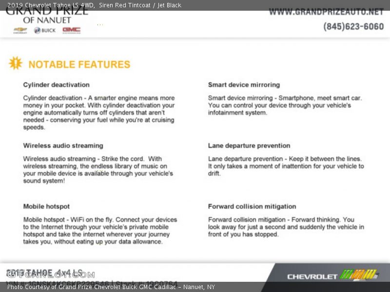 Siren Red Tintcoat / Jet Black 2019 Chevrolet Tahoe LS 4WD