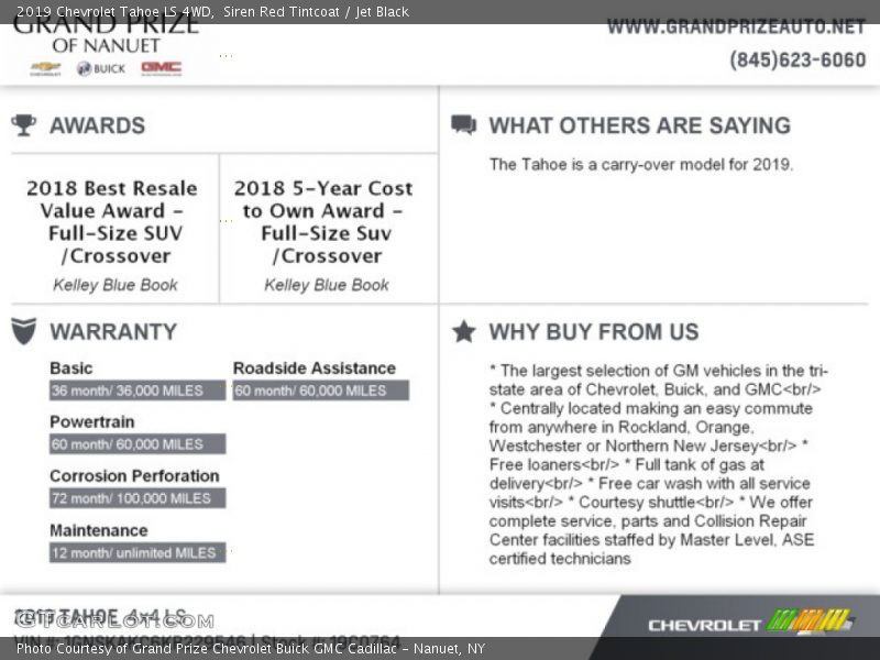 Siren Red Tintcoat / Jet Black 2019 Chevrolet Tahoe LS 4WD