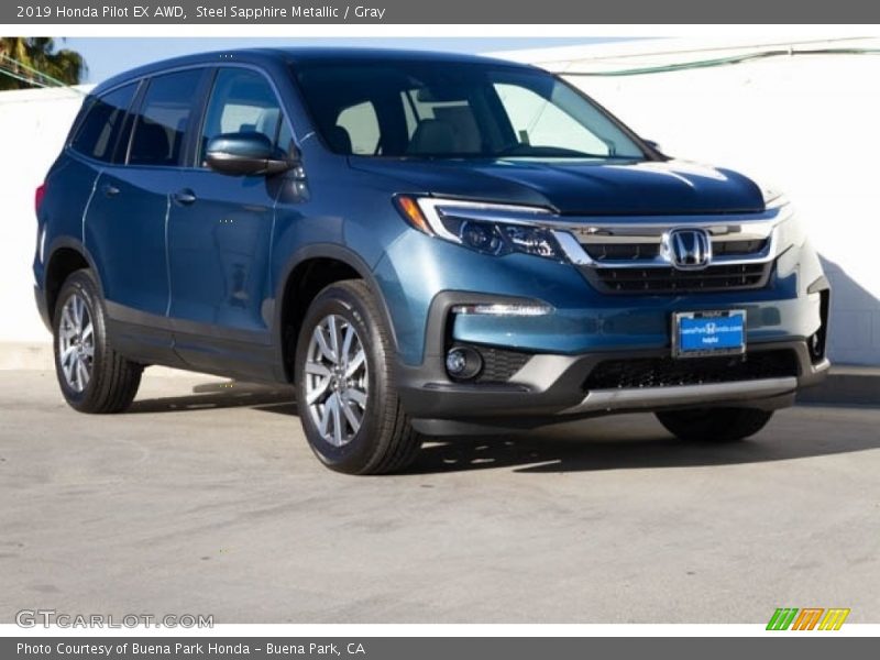 Steel Sapphire Metallic / Gray 2019 Honda Pilot EX AWD