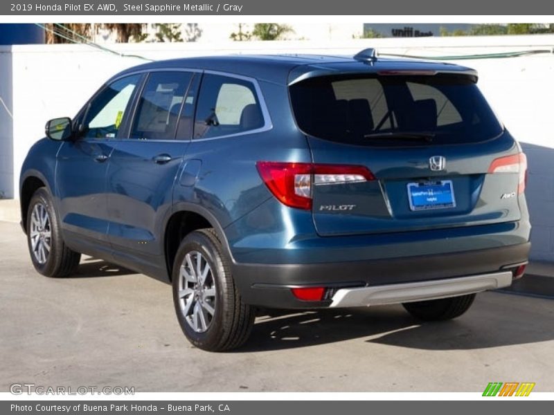 Steel Sapphire Metallic / Gray 2019 Honda Pilot EX AWD