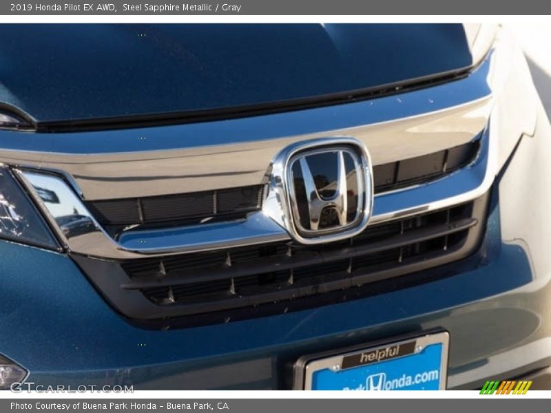 Steel Sapphire Metallic / Gray 2019 Honda Pilot EX AWD