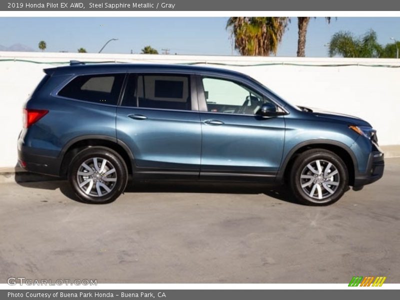 Steel Sapphire Metallic / Gray 2019 Honda Pilot EX AWD