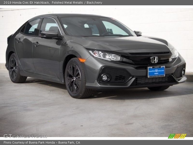 Polished Metal Metallic / Black/Ivory 2019 Honda Civic EX Hatchback