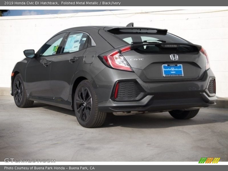 Polished Metal Metallic / Black/Ivory 2019 Honda Civic EX Hatchback