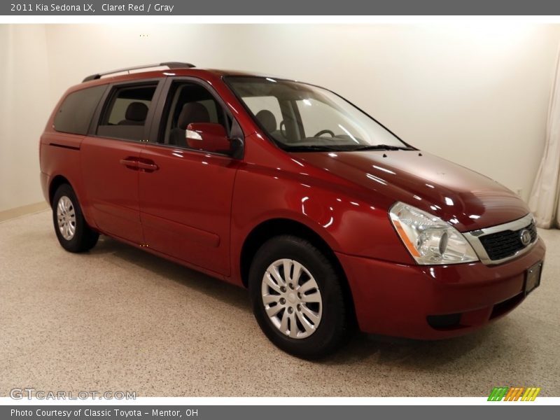 Claret Red / Gray 2011 Kia Sedona LX