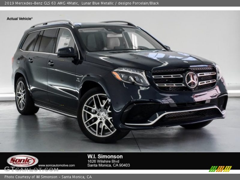 Lunar Blue Metallic / designo Porcelain/Black 2019 Mercedes-Benz GLS 63 AMG 4Matic
