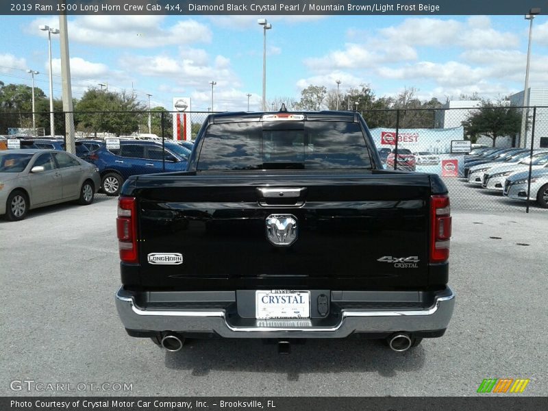 Diamond Black Crystal Pearl / Mountain Brown/Light Frost Beige 2019 Ram 1500 Long Horn Crew Cab 4x4