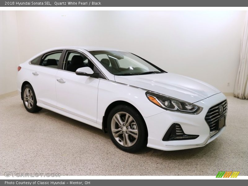 Quartz White Pearl / Black 2018 Hyundai Sonata SEL