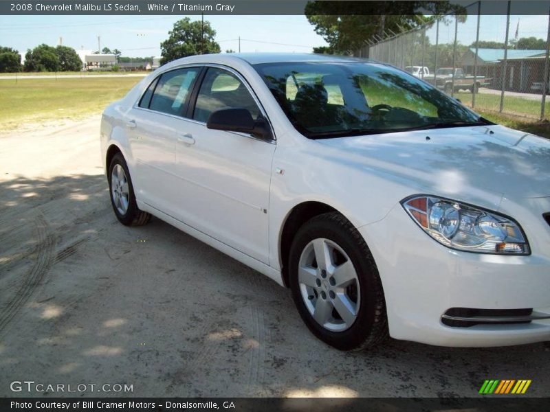 White / Titanium Gray 2008 Chevrolet Malibu LS Sedan
