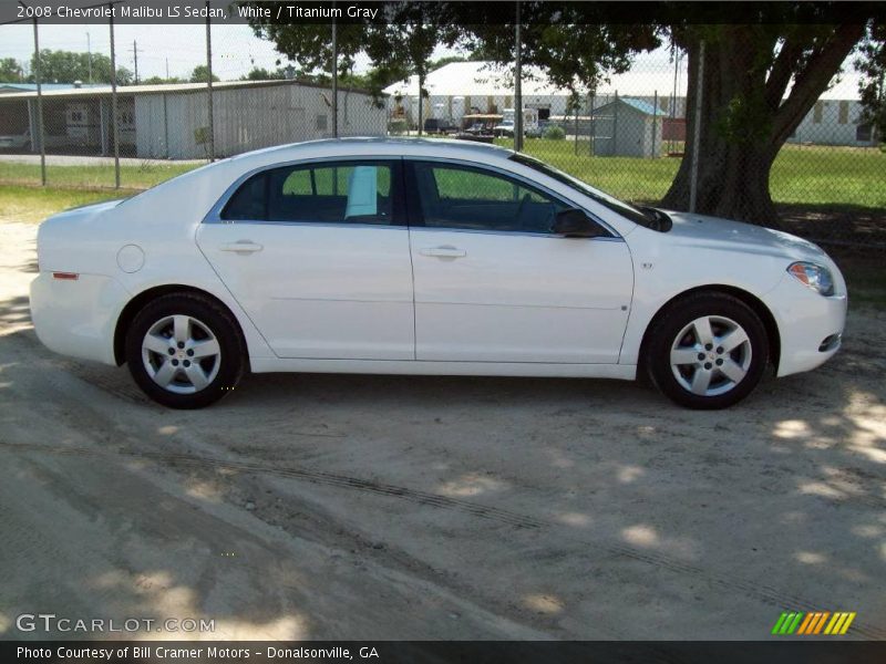 White / Titanium Gray 2008 Chevrolet Malibu LS Sedan