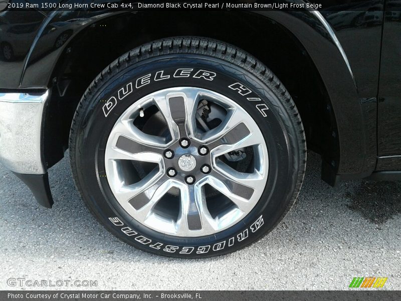 Diamond Black Crystal Pearl / Mountain Brown/Light Frost Beige 2019 Ram 1500 Long Horn Crew Cab 4x4