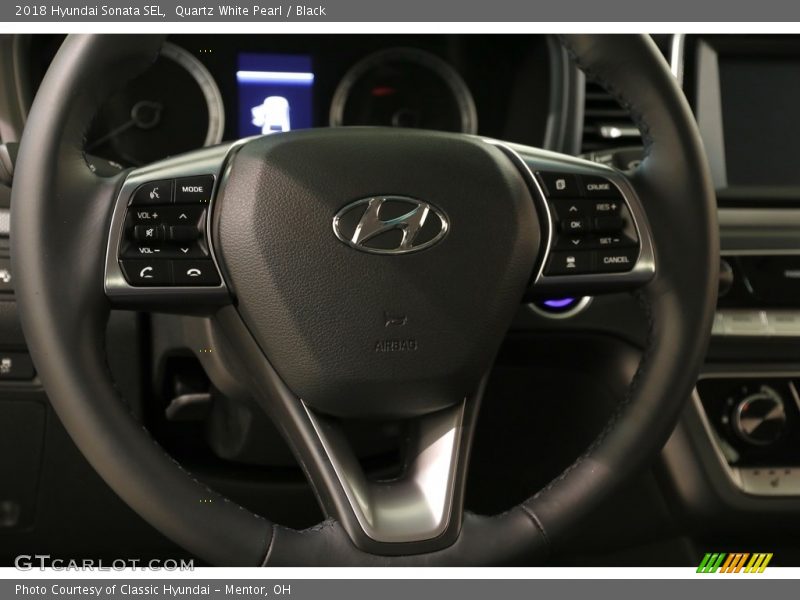 Quartz White Pearl / Black 2018 Hyundai Sonata SEL