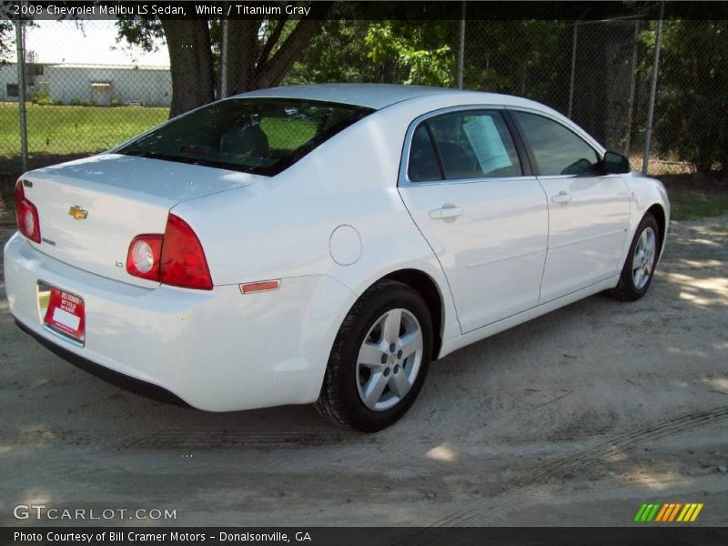 White / Titanium Gray 2008 Chevrolet Malibu LS Sedan