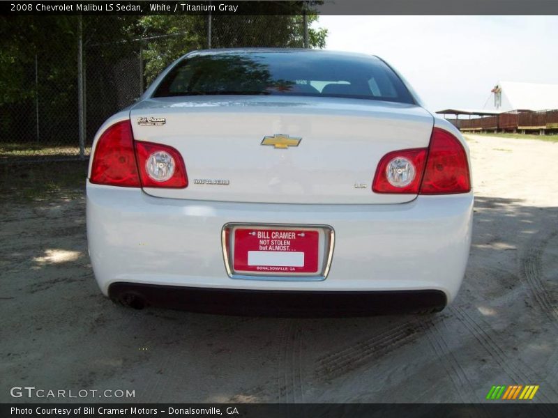 White / Titanium Gray 2008 Chevrolet Malibu LS Sedan