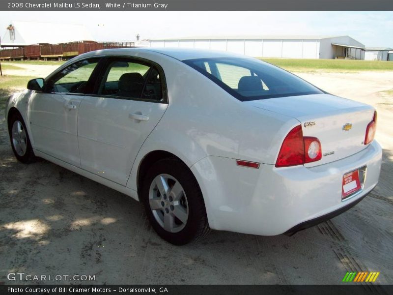 White / Titanium Gray 2008 Chevrolet Malibu LS Sedan