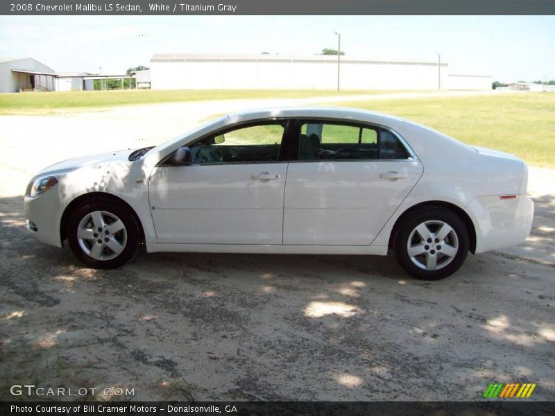 White / Titanium Gray 2008 Chevrolet Malibu LS Sedan