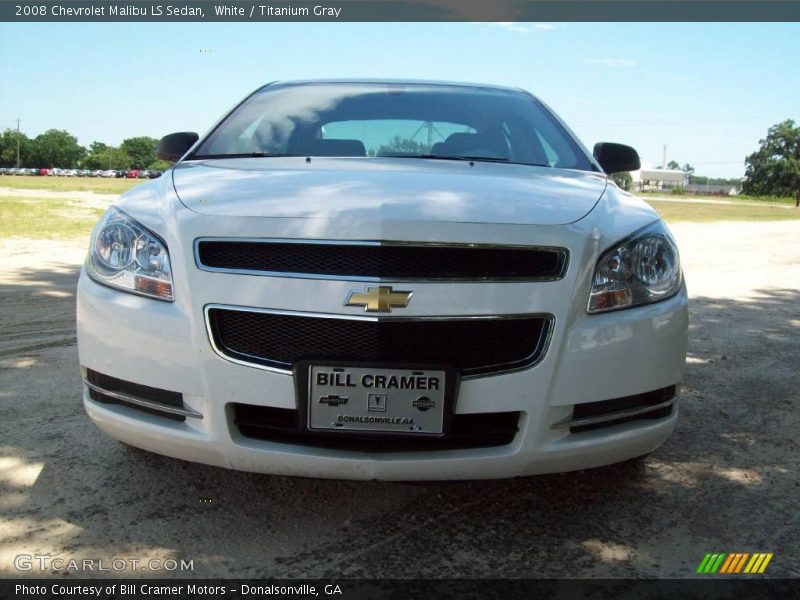 White / Titanium Gray 2008 Chevrolet Malibu LS Sedan
