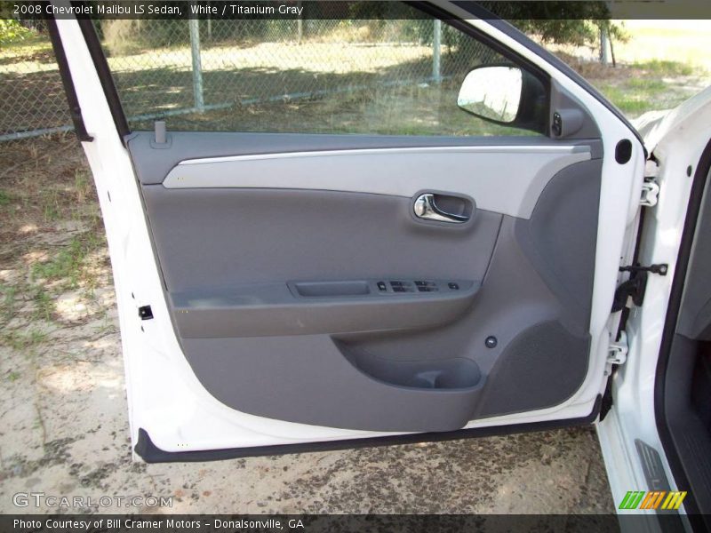 White / Titanium Gray 2008 Chevrolet Malibu LS Sedan