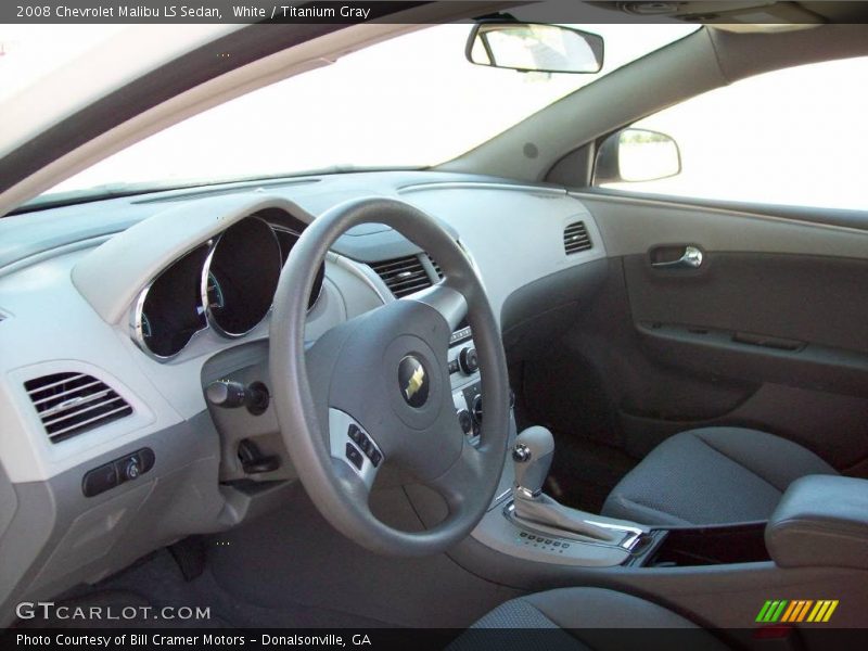 White / Titanium Gray 2008 Chevrolet Malibu LS Sedan