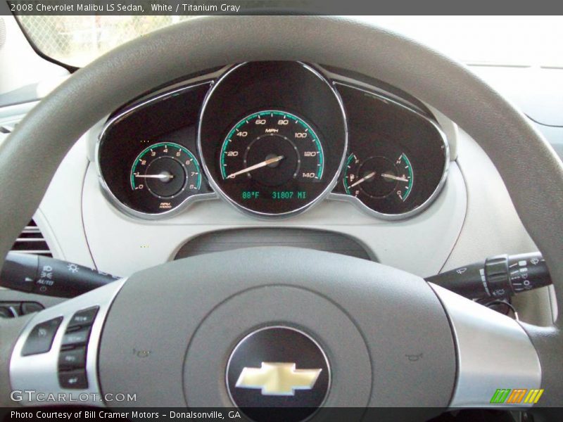White / Titanium Gray 2008 Chevrolet Malibu LS Sedan