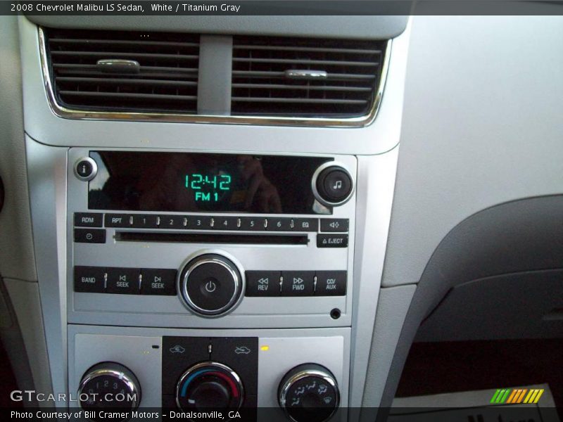 White / Titanium Gray 2008 Chevrolet Malibu LS Sedan