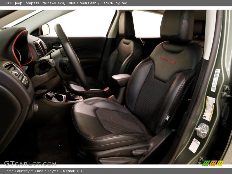 Olive Green Pearl / Black/Ruby Red 2018 Jeep Compass Trailhawk 4x4