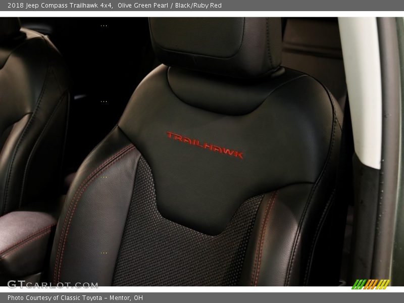 Olive Green Pearl / Black/Ruby Red 2018 Jeep Compass Trailhawk 4x4