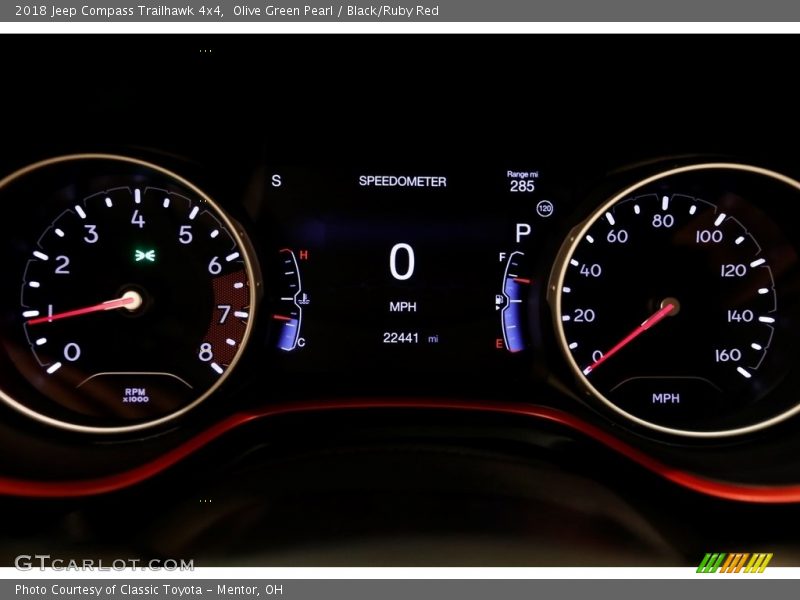 Olive Green Pearl / Black/Ruby Red 2018 Jeep Compass Trailhawk 4x4