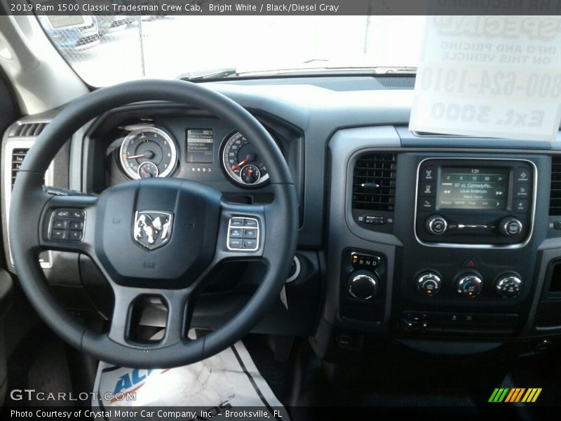 Bright White / Black/Diesel Gray 2019 Ram 1500 Classic Tradesman Crew Cab