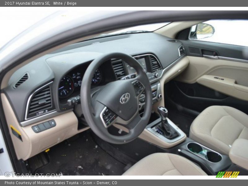 White / Beige 2017 Hyundai Elantra SE