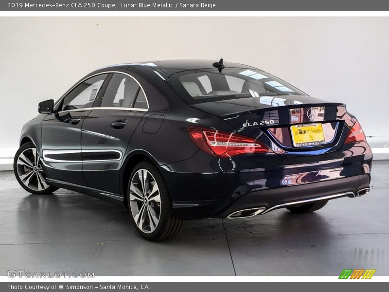 Lunar Blue Metallic / Sahara Beige 2019 Mercedes-Benz CLA 250 Coupe