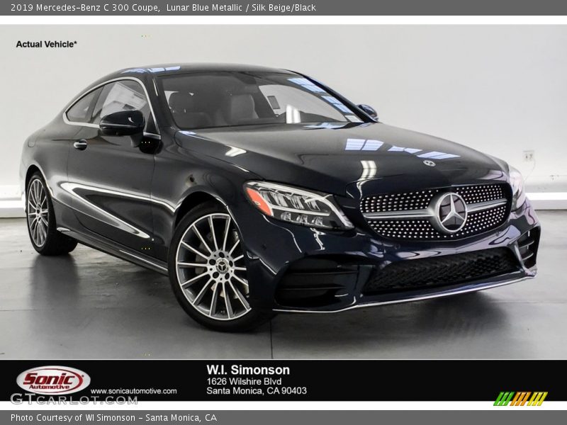 Lunar Blue Metallic / Silk Beige/Black 2019 Mercedes-Benz C 300 Coupe