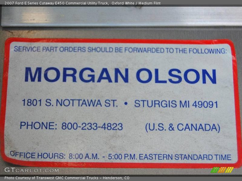 Oxford White / Medium Flint 2007 Ford E Series Cutaway E450 Commercial Utility Truck