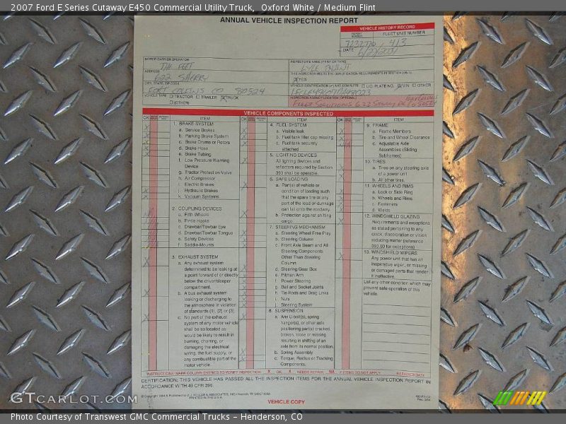 Oxford White / Medium Flint 2007 Ford E Series Cutaway E450 Commercial Utility Truck