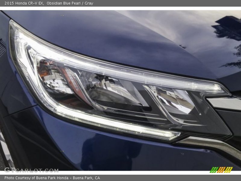 Obsidian Blue Pearl / Gray 2015 Honda CR-V EX
