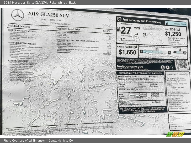 Polar White / Black 2019 Mercedes-Benz GLA 250