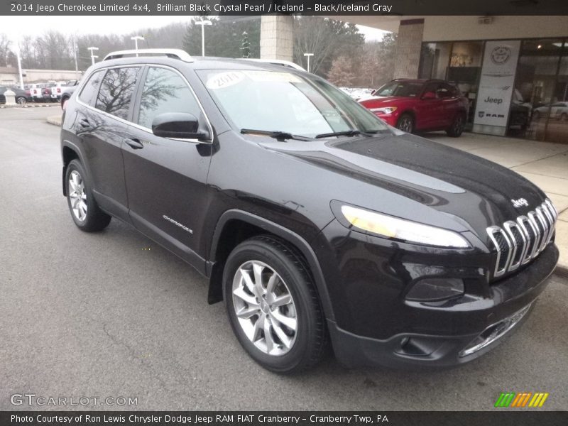 Brilliant Black Crystal Pearl / Iceland - Black/Iceland Gray 2014 Jeep Cherokee Limited 4x4