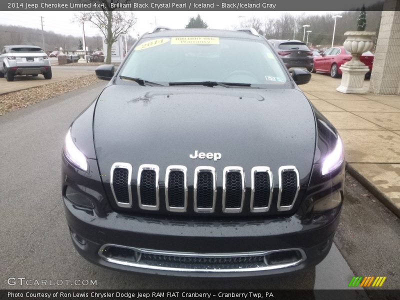 Brilliant Black Crystal Pearl / Iceland - Black/Iceland Gray 2014 Jeep Cherokee Limited 4x4