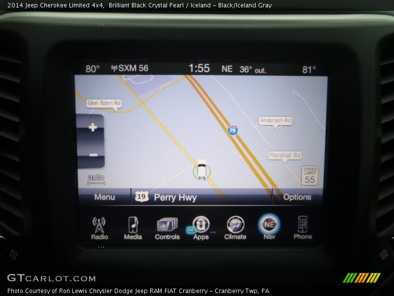 Brilliant Black Crystal Pearl / Iceland - Black/Iceland Gray 2014 Jeep Cherokee Limited 4x4