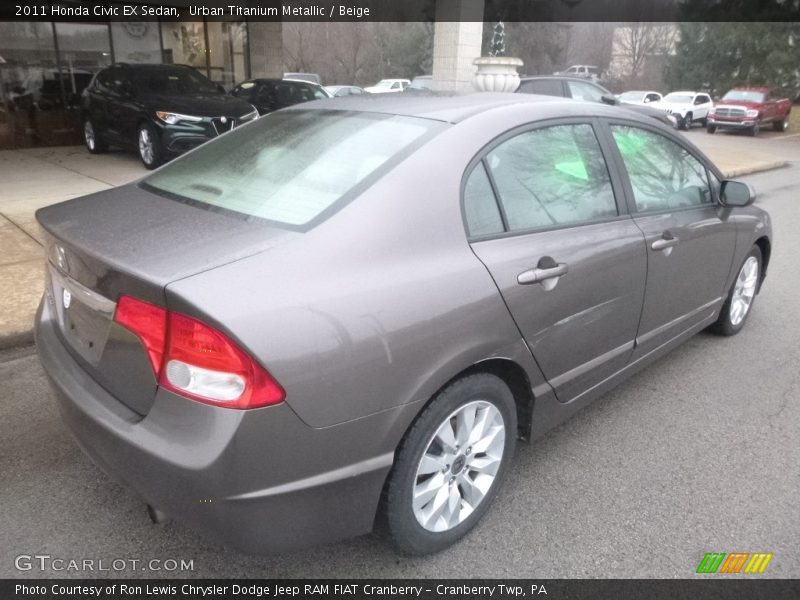 Urban Titanium Metallic / Beige 2011 Honda Civic EX Sedan