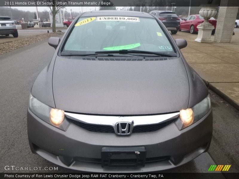 Urban Titanium Metallic / Beige 2011 Honda Civic EX Sedan