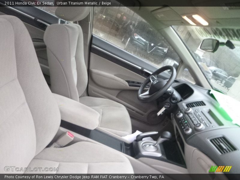 Urban Titanium Metallic / Beige 2011 Honda Civic EX Sedan
